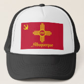 Albuquerque, New Mexico, vlag van de Verenigde Sta Trucker Pet (Voorkant)