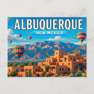 🌵 Albuquerque New Mexico woestijn skyline Briefkaart