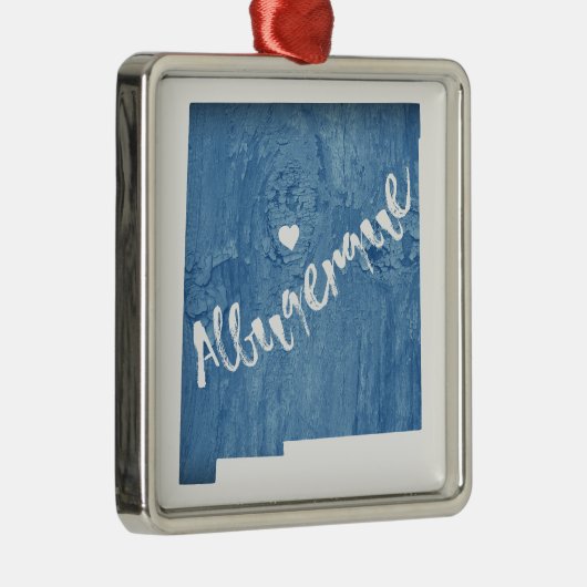 Albuquerque New Mexico Wood Grain Metalen Ornament (Rechts)