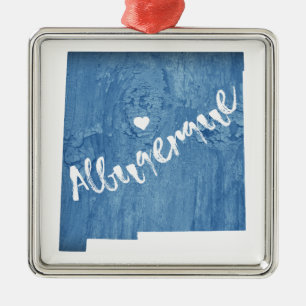 Albuquerque New Mexico Wood Grain Metalen Ornament