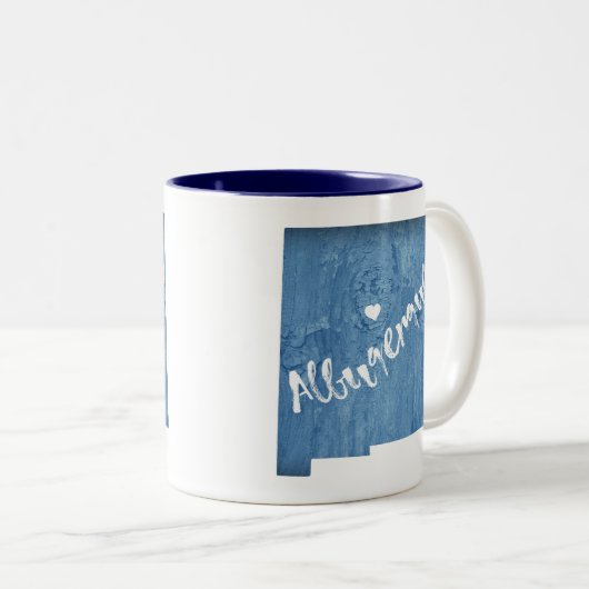 Albuquerque New Mexico Wood Grain Tweekleurige Koffiemok (Voorkant rechts)