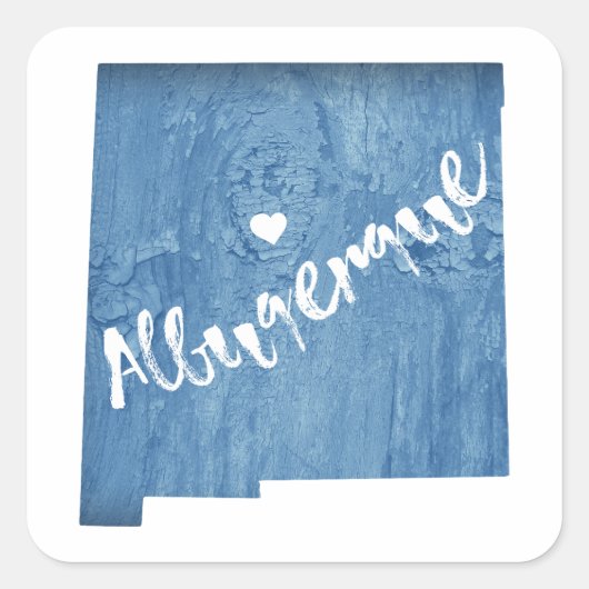 Albuquerque New Mexico Wood Grain Vierkante Sticker (Voorkant)