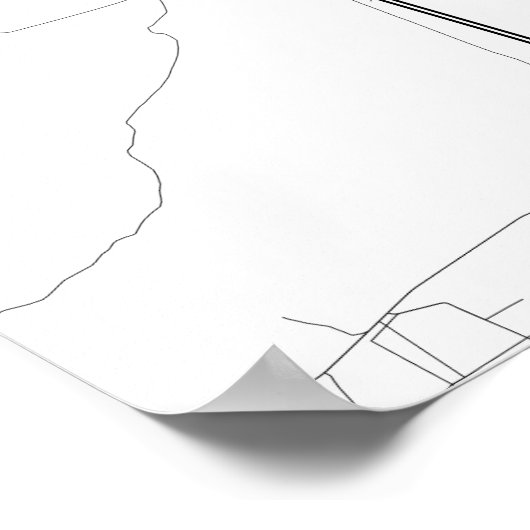 Albuquerque, New Mexico (zwart op wit) Poster (Hoek)