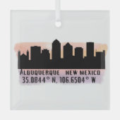 Albuquerque NM City Skyline Glas Ornament (Voorkant)