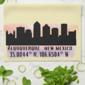 Albuquerque NM City Skyline Theedoek (Gevouwen)