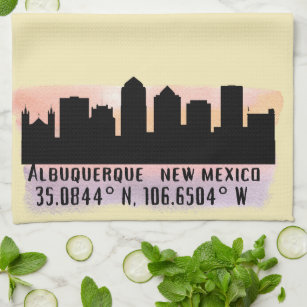 Albuquerque NM City Skyline Theedoek