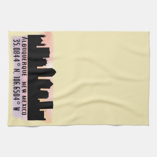 Albuquerque NM City Skyline Theedoek (Horizontaal)