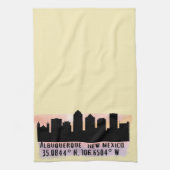 Albuquerque NM City Skyline Theedoek (Verticaal)
