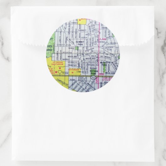 Albuquerque, NM  kaart Ronde Sticker (Tas)