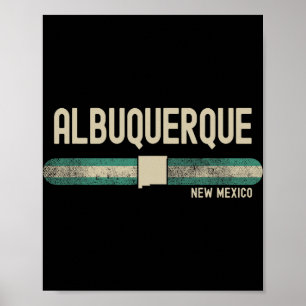 Albuquerque Nm New Mexico Reizen & 80s Stijl Poster