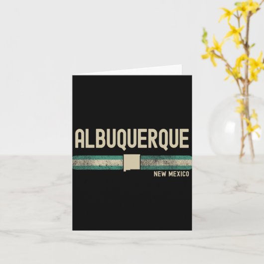 Albuquerque Nm New Mexico Travel &amp; 80s Style  Kaart (Gele Bloem)