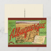 Albuquerque NM Plaza Begroeting Briefkaart (Voorkant / Achterkant)