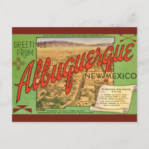 Albuquerque NM Plaza Begroeting Briefkaart