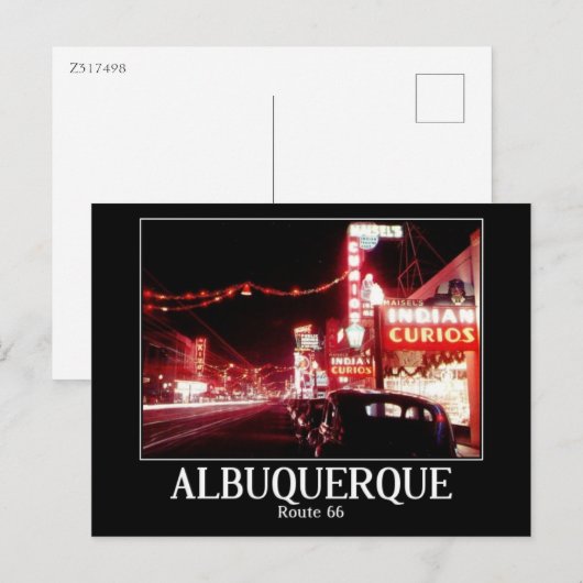 Albuquerque, NM, RTE 66,  Briefkaart (Voorkant / Achterkant)
