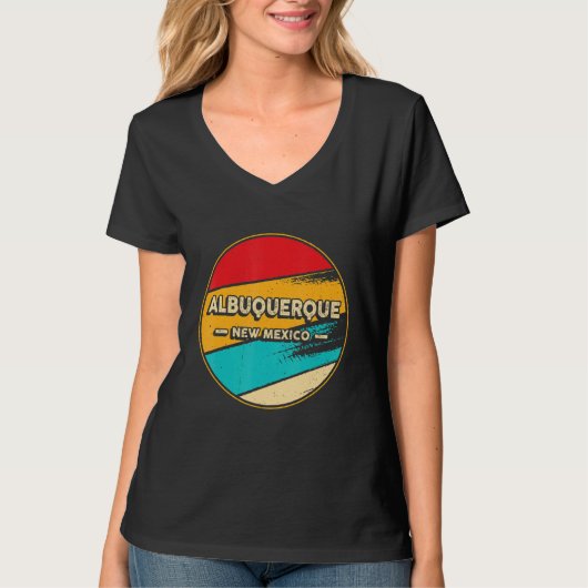 Albuquerque Retro  Sunset Us State New Mexico T-shirt (Voorkant)
