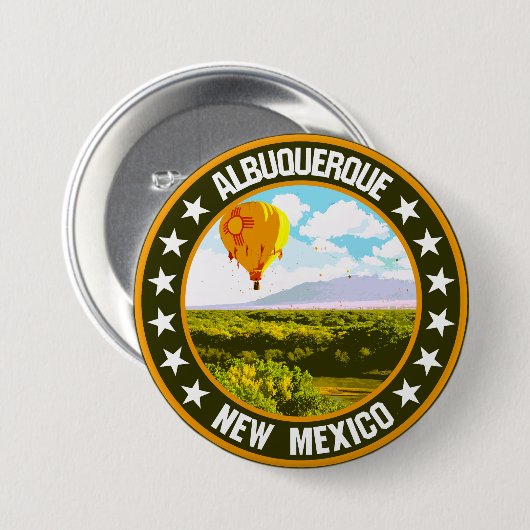 Albuquerque Ronde Button 7,6 Cm (Voorkant /achterkant)