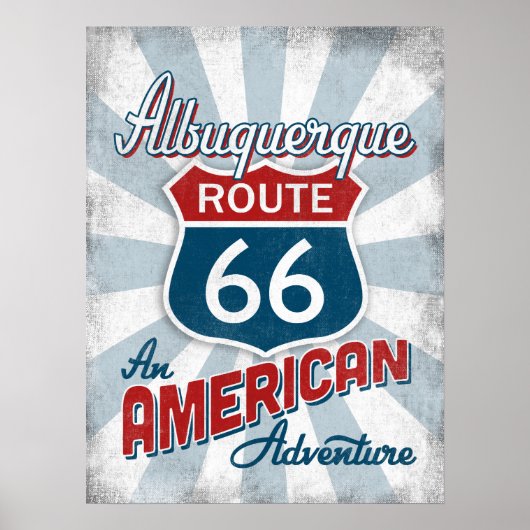 Albuquerque Route 66 -Amerika New Mexico Poster (Voorkant)