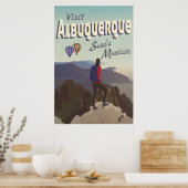 Albuquerque Sandia Mountains Retro Travel Poster (Keuken)