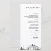 Albuquerque Skyline Modern Huwelijksdiner Menu (Voorkant / Achterkant)