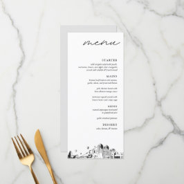 Albuquerque Skyline Modern Huwelijksdiner Menu