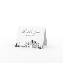 Albuquerque Skyline schets blanco dank u kaart