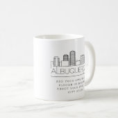 Albuquerque Stylized Skyline | Aangepaste slogan  Koffiemok (Voorkant rechts)