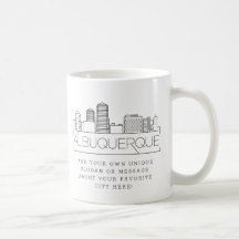 Albuquerque Stylized Skyline | Aangepaste slogan 