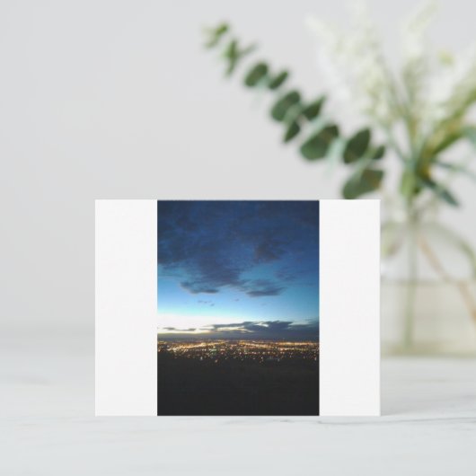 Albuquerque tijdens de nachtelijke val briefkaart (Staand voorkant)