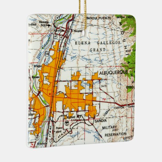 Albuquerque Topo-kaart Keramisch Ornament (Rechts)