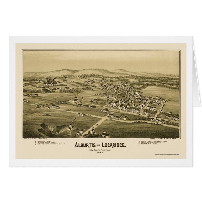 Alburtis en Lockridge, PA Panorama - 1893 (Voorkant Horizontaal)