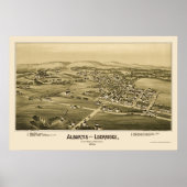 Alburtis en Lockridge, PA Panorama - 1893 Poster (Voorkant)