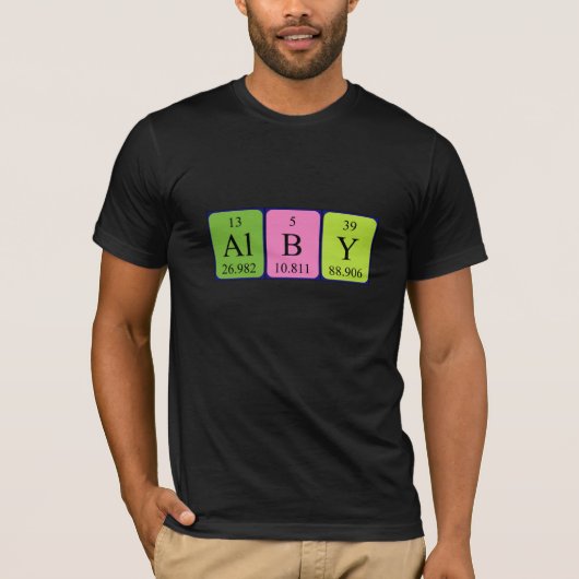 Alby periodiek lijstnaam shirt (Voorkant)