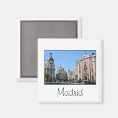 Alcala en Gran Via, Madrid Magnet (Voorkant / Achterkant)