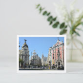 Alcala en Gran Via Street, Madrid Briefkaart (Staand voorkant)
