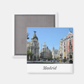 Alcala en Gran Via Street, Madrid Magnet (Voorkant / Achterkant)