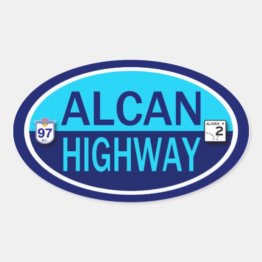 Alcan Highway Ovale Sticker (Voorkant)
