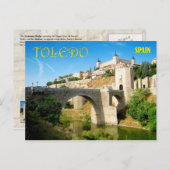 Alcantara Bridge en Alcazar in Toledo, Spanje Briefkaart (Voorkant / Achterkant)