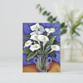 Alcatraces, bloemenschildering in fijnere kunst briefkaart (Staand voorkant)