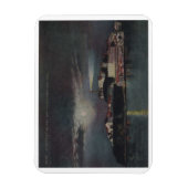 Alcatraz bij Night, San Francisco, Vintage Magneet (Verticaal)