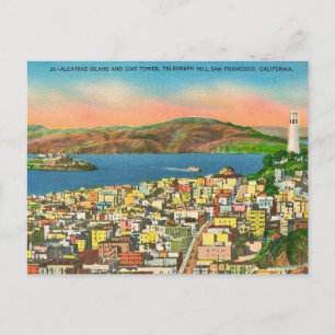 Alcatraz Coit Tower San Francisco ansichtkaart Briefkaart