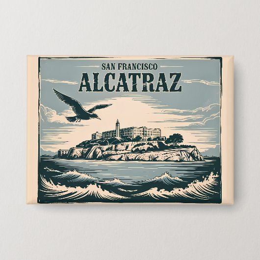Alcatraz Eiland Gevangenis San Francisco Reis Rert Button (Voorkant)