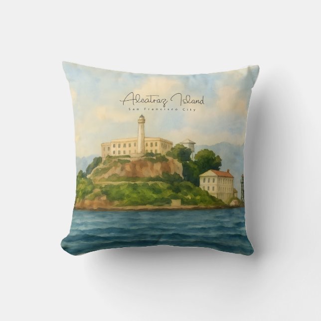 Alcatraz eiland – Reisbestemming San Francisco Kussen (Voorkant)