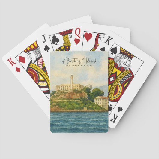 Alcatraz eiland – Reisbestemming San Francisco Pokerkaarten (Achterkant)