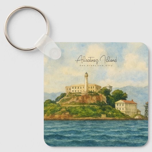 Alcatraz eiland – Reisbestemming San Francisco Sleutelhanger (Voorkant)