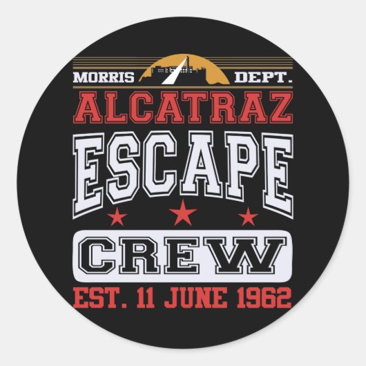 Alcatraz Escape Crew (AST. 11 juni 1962) Ronde Sticker (Voorkant)
