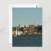 Alcatraz Island en een Lone Sailboat Briefkaart (Voorkant / Achterkant)