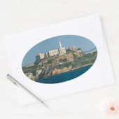 Alcatraz Island Gevangenis in San Francisco Bay Ovale Sticker (Envelop)