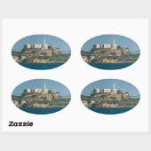 Alcatraz Island Gevangenis in San Francisco Bay Ovale Sticker (Vel)