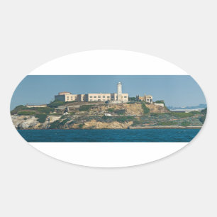 Alcatraz Island Gevangenis in San Francisco Bay Ovale Sticker