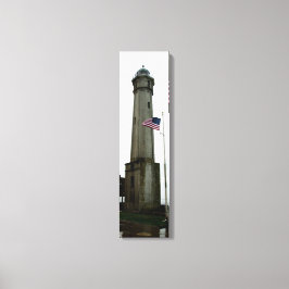 Alcatraz Island Lighthouse & Flag Vertical Canvas